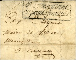 Cachet Encadré REPRESENTANT / DU PEUPLE FRANCAIS Sur Lettre En Franchise Avec Texte Partiel Daté D'Avignon An 4 Et Belle - Cartas Civiles En Franquicia