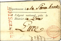 COMITE DE SALUT PUBLIC Rouge / ENVOY + LOIS CHARGES Rouge Sur Lettre De Paris Pour Lure. An 2. - TB. - Lettres Civiles En Franchise