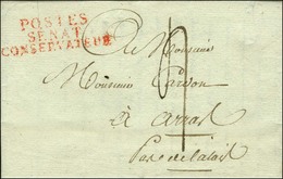POSTES / SENAT / CONSERVATEUR Rouge (S N° 1122) Sur Lettre Avec Texte Daté 1807. - SUP. - Lettres Civiles En Franchise
