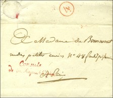 ' Consuls / De La République ' Rouge (S. N° 1092) Sur Lettre Avec Texte Daté Du 4 Prairial An 9 évoquant Le Consul Camba - Lettres Civiles En Franchise