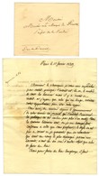 Franchise Manuscrite '' Duc De Damas '' (S. N° 4159) Sur Enveloppe Avec Cachet De Cire Et Texte Daté De Paris 1829. - SU - Lettres Civiles En Franchise