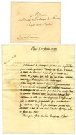 Franchise Manuscrite '' Duc De Damas '' (S. N° 4159) Sur Enveloppe Avec Cachet De Cire Et Texte Daté De Paris 1829. - SU - Cartas Civiles En Franquicia