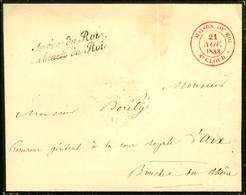 ' Service Du Roi / Cabinet Du Roi ' (S N° 4523) + Càd Rouge MAISON DU ROI / ST CLOUD  (S N° 4520b) Sur Lettre En Franchi - Civil Frank Covers