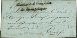 Griffe ' Président De La Commission / Des Prisons Politiques ' Sur Lettre Avec Texte D'un Prisonnier Adressée En Franchi - Cartas Civiles En Franquicia