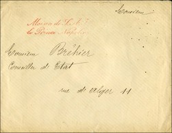 Maison De SAR / Le Prince Napoléon Rouge (S. N° 5810) Sur Lettre En Franchise. Au Verso, Beau Cachet De Cire SERVICE DES - Cartas Civiles En Franquicia