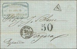 Càd T 18 MARSEILLE / BCHES-DU-RHÔNE Sur Lettre Non Affranchie Pour L'Espagne, Taxe Tampon 50. 1876. - TB. - Other & Unclassified