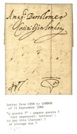 Lettre Avec Texte Daté De Lyon Le 11 Septembre 1586 Adressée à Londres Par Corsini. - TB. - R. - Other & Unclassified