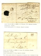 Lot De 2 Lettres De St Malo Pour Londres (1701 Avec Mention De Taxe). - TB. - Autres & Non Classés