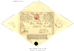 Enveloppe Mulready Postée De Bath à Dublin Datée Du 13 Juin 1840. - SUP. - R. - Other & Unclassified