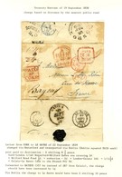 Lettre De Cork à Destination Du Havre Avec Texte Daté Le 22 Septembre 1839. Au Recto, Marque Postale Encadrée Rouge PAID - Autres & Non Classés