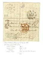 Lettre Avec Texte Daté D'Oxford Pour Paris Le 25 Février 1839. Au Recto, Marque Postale Encadrée PAID / AT / OXFORD. - T - Other & Unclassified