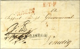 Marque Postale LISBOA Sur Lettre Avec Texte Daté De Lisbonne Le 23 Janvier 1819 Adressée à Venedig (Venise). Marque D'en - Sonstige & Ohne Zuordnung