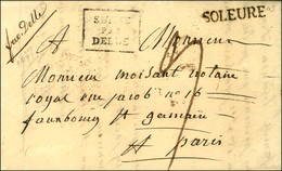 SOLEURE Sur Lettre Avec Texte Daté 1827 Adressée à Paris, Au Recto Mention Manuscrite '' Franco Delle '' Et MP Encadrée  - Other & Unclassified