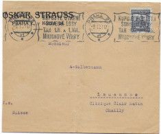 TCHECOSLOVAQUIE - 1931 - LETTRE Avec OBLITERATION MECA De PRAGUE => LAUSANNE (SUISSE) - Covers & Documents