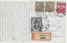 TCHECOSLOVAQUIE - 1935 - CARTE POSTALE RECOMMANDEE ! De PRAGUE => BREGENZ (AUTRICHE) - Cartas & Documentos