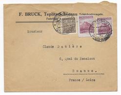TCHECOSLOVAQUIE - 1937 - ENVELOPPE De TEPLITZ => ROANNE - Covers & Documents