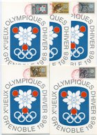 RC 9863 RUSSIE URSS JEUX OLYMPIQUES DE GRENOBLE 1968 SERIE COMPLETE SUR CARTES 1er JOUR FDC TB - Cartas & Documentos