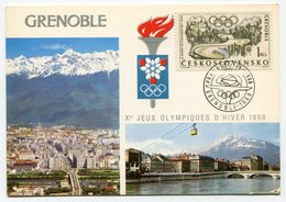 RC 9865 TCHECOSLOVAQUIE JEUX OLYMPIQUES DE GRENOBLE 1968 CARTE MAXIMUM 1er JOUR FDC TB - FDC