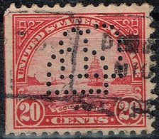 Etats-Unis - 1922 - Y&T N° 242, Oblitéré, Perforé DB - Perfin