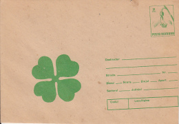 ERRORS, IMAGE SHIFTED, CLOVER, SNOWDROP, COVER STATIONERY, ENTIER POSTAL, 1990, ROMANIA - Errors, Freaks & Oddities (EFO)