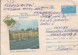 ERRORS, SHIFTED IMAGE, BACAU LIBRARY COVER STATIONERY, ENTIER POSTAL, 1994, ROMANIA - Variétés Et Curiosités