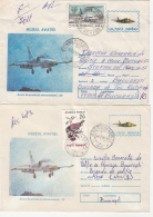 ERRORS, DIFFERENT COLOUR, L-39 PLANE, REGISTERED COVER STATIONERY, ENTIER POSTAL, 2X, 1996, ROMANIA - Plaatfouten En Curiosa