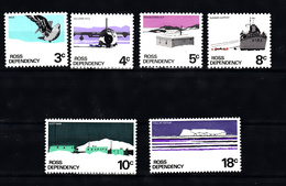 Ross Depenency 1972 Mi Nr 9 - 14, Airplane. Ship - Unused Stamps