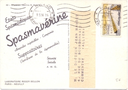 Carte Pub Spasmaverine Roger Bellon Italie Milano - Cartas & Documentos