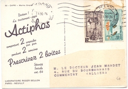 Carte Pub Actiphos Roger Bellon Italie Capri - Lettres & Documents