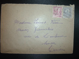 LETTRE TP 75c + TP 15c OBL. DAGUIN 25-2 39 Pour Mme Laurent VIEUX Maison GRAMATICO à SOUSSE - Cartas & Documentos