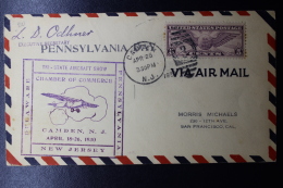 USA Tri-State Aircrat Show Chambre Of Commerce Camden April 1930 Delaware, New Jersey And Pennsylvania Signed/ Signé/sig - Storia Postale