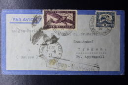 Indochine, Airmail Cover Saïgon -> Marseille -> Trogen Suisse   Mixed Franking  1937 - Briefe U. Dokumente