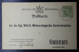 Württemberg  Karte DPB14 Meteorologische Centraal Station - Ganzsachen