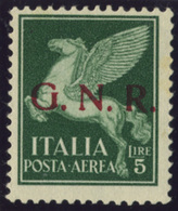 ITALY ITALIA REPUBBLICA SOCIALE 1944 5 L. POSTA AEREA BRESCIA (SASS. 123/I) INTEGRO OFFERTA! - Airmail