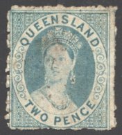 Queen Victoria 2d. Blue Wavy Lines Watermark SG 52 - Gebraucht