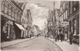 TONDERN Nordschleswig Breite Straße 28.19.1915 Feldpost Apotheke Geschäfte Belebt Toender Danmark TOP-Erhaltung - Nordschleswig