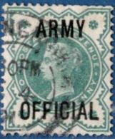 Britain ½ D Victoria Army Official Blue Green Canncelled - Service