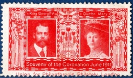 Great Britain Cinderella, Souvenir Coronation June 1911, George  V, Union Philanthropic Philetely, Vienna Print, Creased - Cinderellas