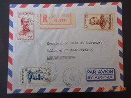 Lettre De Madagascar De 1952 En Recommande - Storia Postale