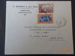 Lettre De Madagascar De 1938 - Storia Postale