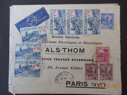 Lettre De Tunisie De 1938 A Destination De France (tres Bel Affranchissement) - Covers & Documents