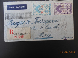 Lettre De Madagascar A Destination De France 1945 En Recommande - Covers & Documents