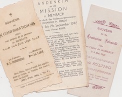 MEMBACH ( BAELEN ) Réunion De 3 Images Religieuses 1928 ( Communion De M. Bulting  & Confirmation) /  1948 ( Mission ) - Andachtsbilder