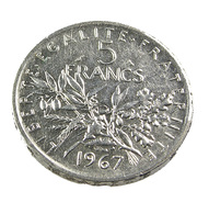 5 Francs - France -  Semeuse   - 1967 - Argent - TTB+- - J. 5 Francs