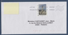 Lourdes La Basilique, TVP LP Oblitéré 27.09.10 Sur Enveloppe Cadre MonTimbraMoi - Cartas & Documentos