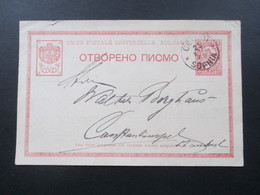 Bulgarien 1899 Ganzsache Sophia - Constaninopel Österreich Levante Stempel Oesterreichische Post Constaninopel I - Cartas