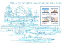 DDR 1988  Michel #   3198 - 3201  Klappkarte  Schiffer Compagnie - Usados