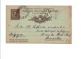 ITALIE ENTIER INTERNATIONAL DE NAPOLI POUR LA BELGIQUE 1890 - Machine Stamps (ATM)
