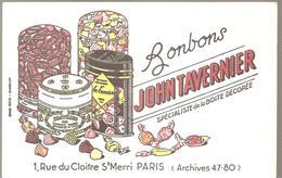 Buvard JOHN TAVERNIER Bonbons JOHN TAVERNIER Spécialiste De La Boite Décorée Rue Du Cloitre Paris - Sucreries & Gâteaux