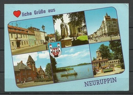 Deutschland Ansichtskarte Ca 1990 NEURUPPIN (gesendet, Mit Briefmarke) - Neuruppin